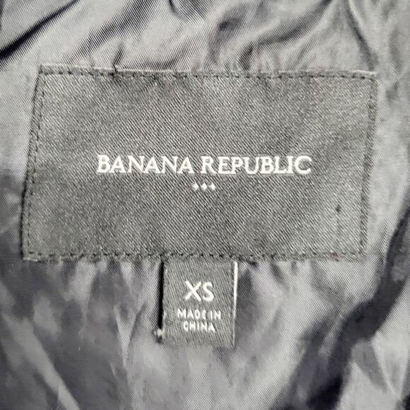 Banana Republic Factory Black Quilted Lined Long Winter Coat Women's Size XS - Picture 6 of 7
